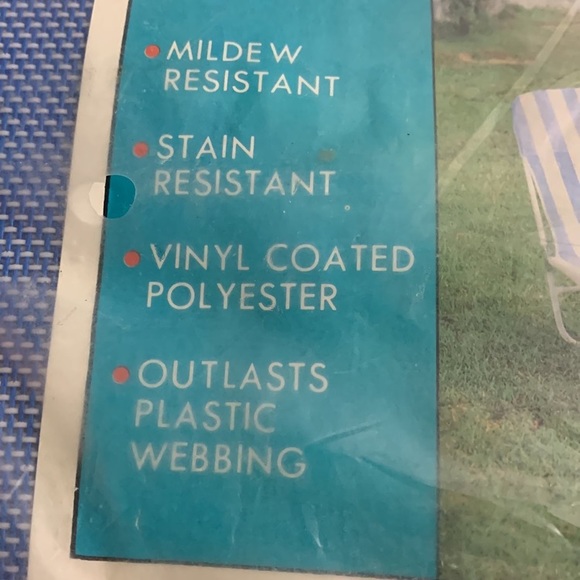 Chaise Lounge patio chair replacement cover 1pc blue white striped - Picture 3 of 8